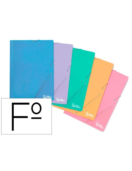 CARPETA  GOMAS FL. 3 SOLAPAS CARTON PLAST.PASTELES SURT.