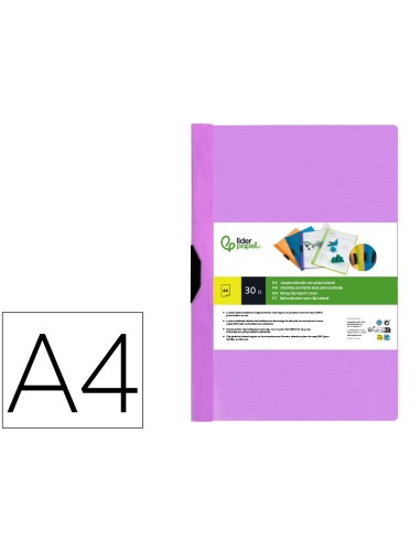 CARPETA DOSSIER PINZA LAT.PP. A4 LAVANDA OPACO 30H. PINZA DESLIZANTE