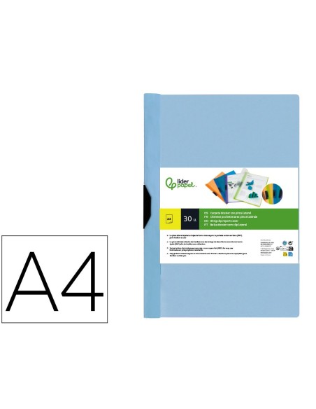CARPETA DOSSIER PINZA LATERAL PP.A4 CEL.OPACO 30 H.PINZA DESLIZANTE