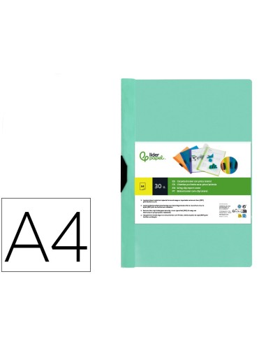 CARPETA DOSSIER PINZA LATERAL PP.A4 VE.MANZ.OPACO 30 H.PINZA DESLIZ.