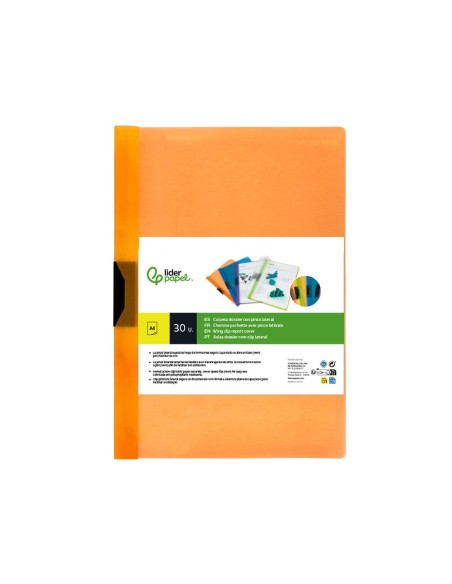 CARPETA BEAUT.DOSSIER PINZA LATERAL 45301 PP DIN A4 NARANJA 30 H.PINZ