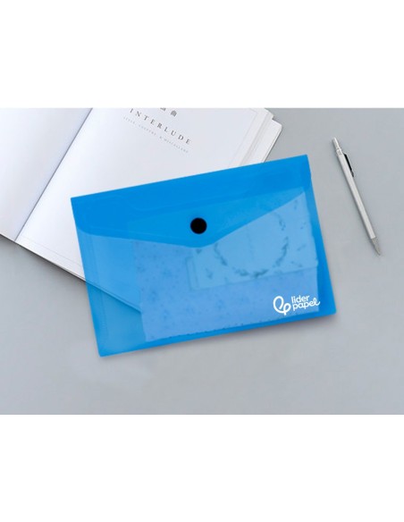 CARPETA BEAUT.DOSSIER BROCHE 44232 PP DIN A6 AZUL SERIE FROSTY