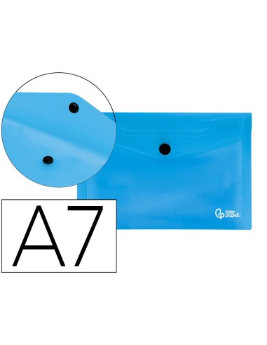 CARPETA BEAUT.DOSSIER BROCHE 44222 PP DIN A7 AZUL SERIE FROSTY