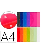 CARPETA DOSSIER BROCHE PP DIN A4 PACK 10+2 GRATIS 1 POR COLOR CIERRE