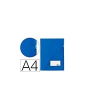 CARPETA DOSSIER PP DIN A4 BOLSA Y TARJETERO AZUL 2