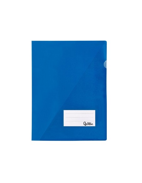 CARPETA DOSSIER PP DIN A4 BOLSA Y TARJETERO AZUL