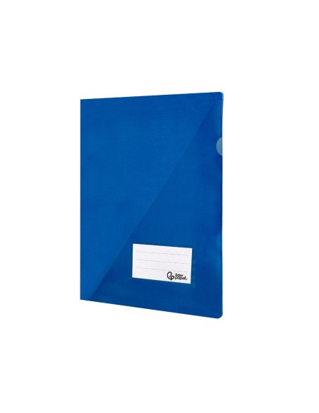 CARPETA DOSSIER PP DIN A4 BOLSA Y TARJETERO AZUL