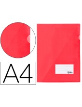 CARPETA DOSSIER PP DIN A4 BOLSA Y TARJETERO ROJO