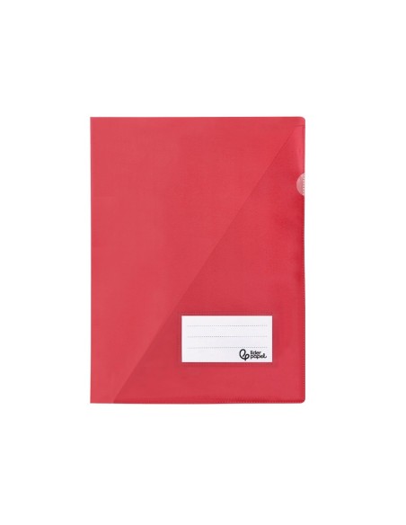 CARPETA DOSSIER PP DIN A4 BOLSA Y TARJETERO ROJO