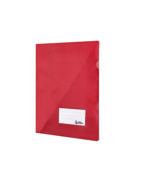 CARPETA DOSSIER PP DIN A4 BOLSA Y TARJETERO ROJO