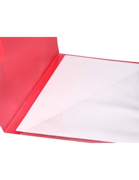 CARPETA DOSSIER PP DIN A4 BOLSA Y TARJETERO ROJO
