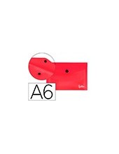 CARPETA LIDERPAPEL DOSSIER BROCHE PP DIN A6 ROJO TRANSPARENTE 2