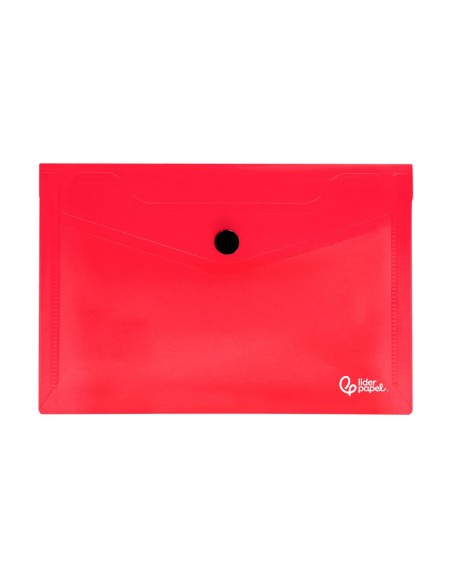 CARPETA LIDERPAPEL DOSSIER BROCHE PP DIN A6 ROJO TRANSPARENTE