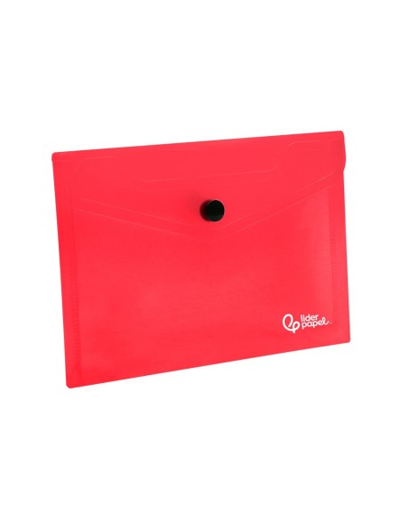 CARPETA LIDERPAPEL DOSSIER BROCHE PP DIN A6 ROJO TRANSPARENTE