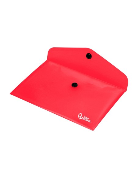 CARPETA LIDERPAPEL DOSSIER BROCHE PP DIN A6 ROJO TRANSPARENTE