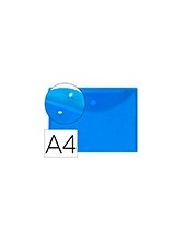 CARPETA DOSSIER BROCHE PP DIN A4 AZUL CIERRE VELCRO 2