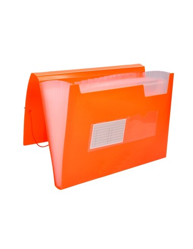 CARPETA CLASIFICADOR FUELLE PP. A4 NJ. FLUOR OPACO 13 DEPARTAMENTOS