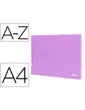 CARPETA CLASIFICADOR FUELLE PP. A4 LAVANDA OPACO 13 DEPARTAMENTOS
