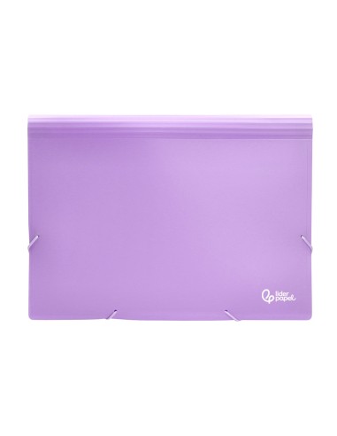 CARPETA CLASIFICADOR FUELLE PP. A4 LAVANDA OPACO 13 DEPARTAMENTOS