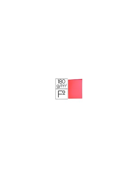 SUBCARPETA FL 180 GR. LIDERPAPEL ROJO PASTEL