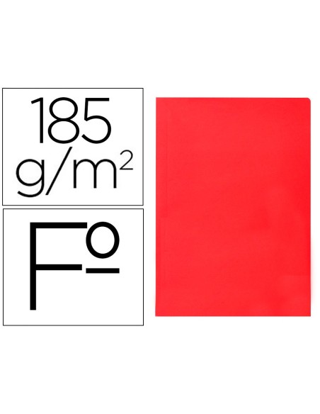 SUBCARPETA FL 180 GR. LIDERPAPEL ROJO INTENSO