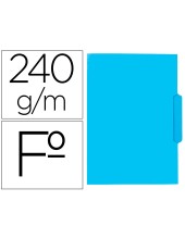 SUBCARPETA CARTULINA  FL. PESTAÑA CENTRAL 240G/M2 AZ.