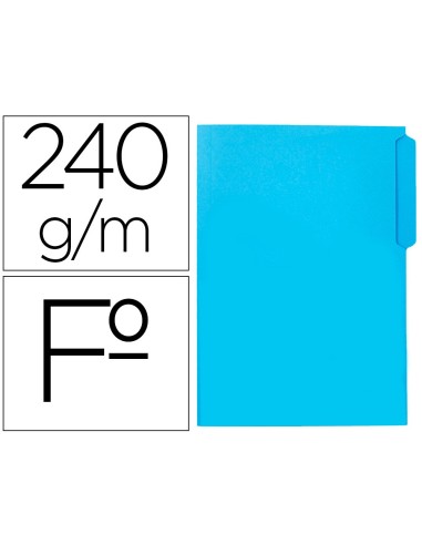 SUBCARPETA CARTULINA  FL. PESTAÑA SUPERIOR 240G/M2 AZ.