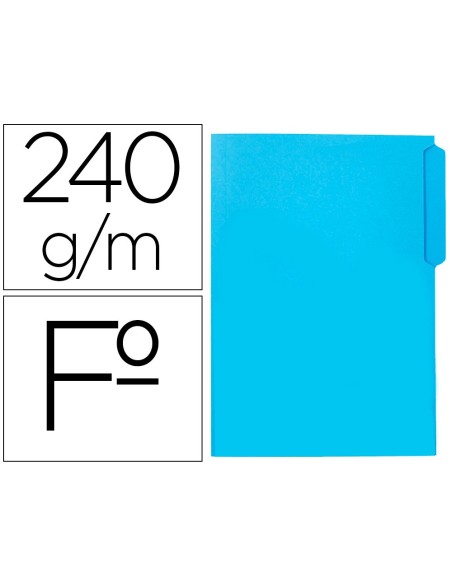 SUBCARPETA CARTULINA  FL. PESTAÑA SUPERIOR 240G/M2 AZ.