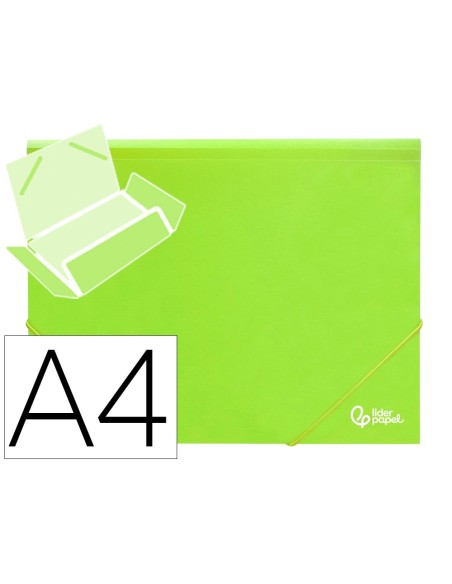 CARPETA GOMAS LIDERPAPEL A4 PP 3 SOLAPAS AM. FLUOR