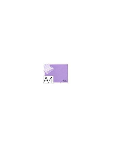 CARPETA GOMAS LIDERPAPEL A4 PP 3 SOLAPAS LAVANDA