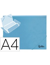 CARPETA GOMAS LIDERPAPEL A4 PP 3 SOLAPAS CELESTE