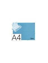 CARPETA GOMAS LIDERPAPEL A4 PP 3 SOLAPAS CELESTE 2