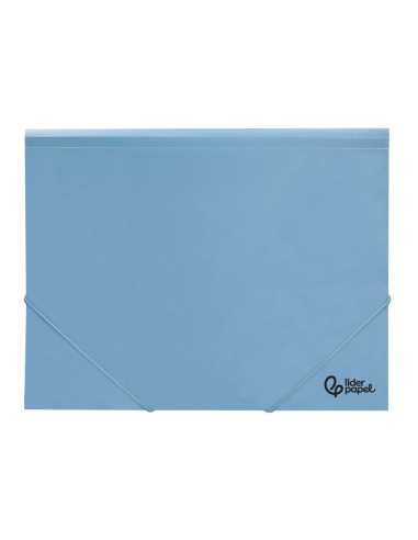 CARPETA GOMAS LIDERPAPEL A4 PP 3 SOLAPAS CELESTE
