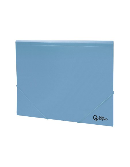 CARPETA GOMAS LIDERPAPEL A4 PP 3 SOLAPAS CELESTE