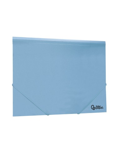 CARPETA GOMAS LIDERPAPEL A4 PP 3 SOLAPAS CELESTE