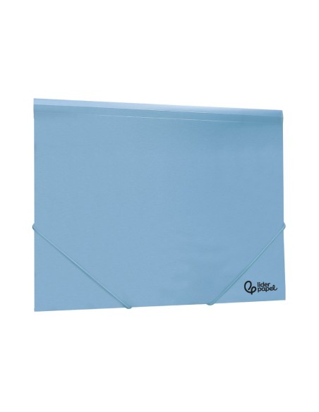 CARPETA GOMAS LIDERPAPEL A4 PP 3 SOLAPAS CELESTE
