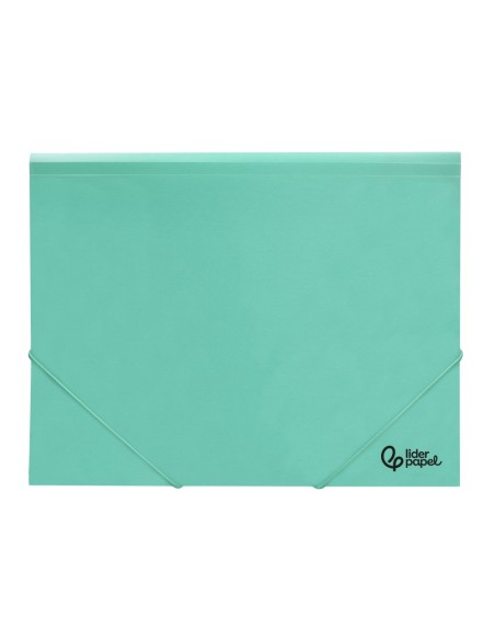 CARPETA GOMAS LIDERPAPEL A4 PP 3 SOLAPAS VE.