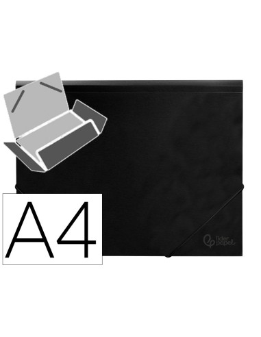 CARPETA GOMAS LIDERPAPEL A4 PP 3 SOLAPAS NG.