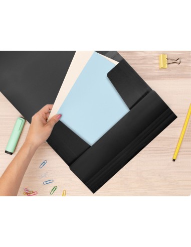 CARPETA GOMAS LIDERPAPEL A4 PP 3 SOLAPAS NG.
