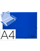 CARPETA GOMAS LIDERPAPEL A4 PP 3 SOLAPAS AZ. TPTE.