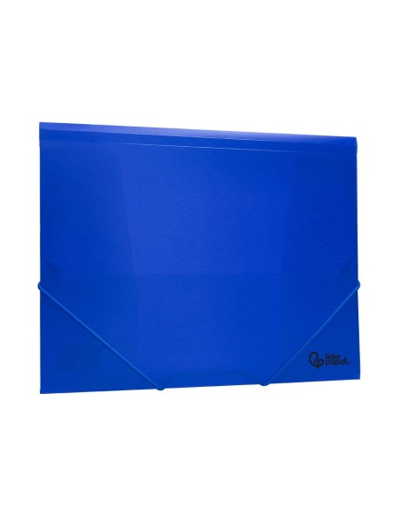 CARPETA GOMAS LIDERPAPEL A4 PP 3 SOLAPAS AZ. TPTE.