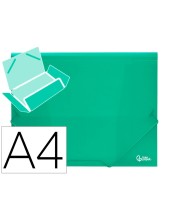 CARPETA GOMAS LIDERPAPEL A4 PP 3 SOLAPAS VE. TPTE.