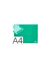 CARPETA GOMAS LIDERPAPEL A4 PP 3 SOLAPAS VE. TPTE. 2