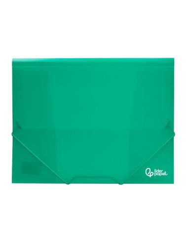 CARPETA GOMAS LIDERPAPEL A4 PP 3 SOLAPAS VE. TPTE.