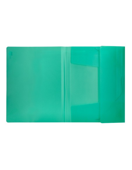 CARPETA GOMAS LIDERPAPEL A4 PP 3 SOLAPAS VE. TPTE.