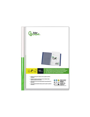 CARPETA PERSONALIZA 40 FUNDAS PP. A4 TPTE.PORTADA LOMO