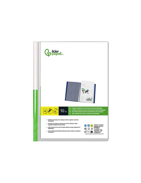 CARPETA PERSONALIZA 40 FUNDAS PP. A4 TPTE.PORTADA LOMO
