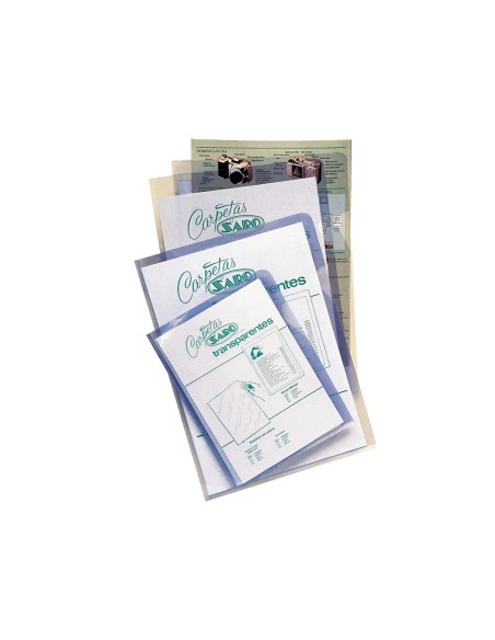 CARPETA DOSSIER UÑERO SARO PVC FOLIO 280 MC TRANSPARENTE
