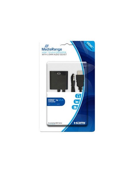 ADAPTADOR CABLE HDMI A VGA JACK 3.5MM MEDIARANGE NG.