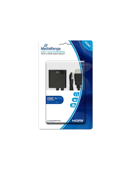 ADAPTADOR CABLE HDMI A VGA JACK 3.5MM MEDIARANGE NG.